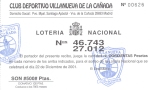 Papeletas de la Lotería de Navidad