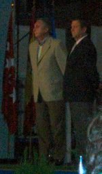 D. Juan Martn Cao, Presidente de la FBM y Vicepresidente de la FEB, junto a D. Luis Partida, Alcalde de Villanueva